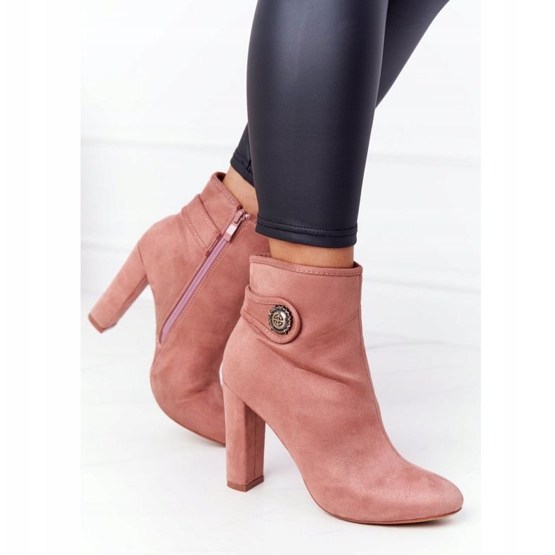 Klassische Stiefel auf einem Pfosten Lu Boo Pink rosa 1