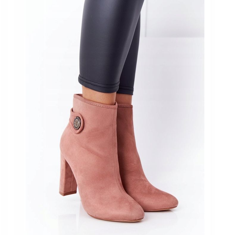 Klassische Stiefel auf einem Pfosten Lu Boo Pink rosa 2