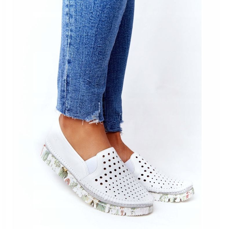 Openwork Lederschuhe Maciejka Weiß 03512B-11 mehrfarbig 2