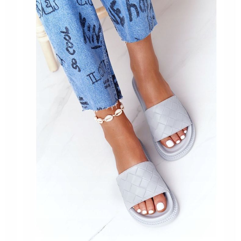 Damen Hausschuhe On The Big Star HH274688 Graue Plattform 1