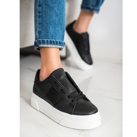 SHELOVET Sneakers mit Öko-Leder auf der Plattform schwarz 2