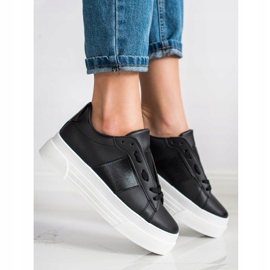 SHELOVET Sneakers mit Öko-Leder auf der Plattform schwarz 1