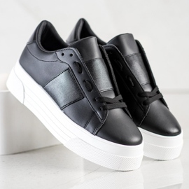 SHELOVET Sneakers mit Öko-Leder auf der Plattform schwarz 3