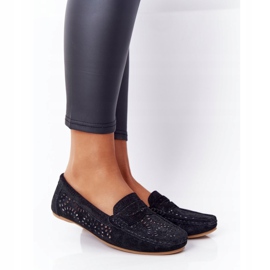 S.Barski Durchbrochene Loafer aus Wildleder für Damen von S. Bararski Black schwarz 2