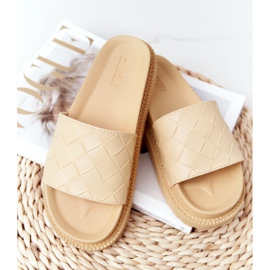 Damen Hausschuhe On the Big Star HH274689 Gelbe Plattform 1