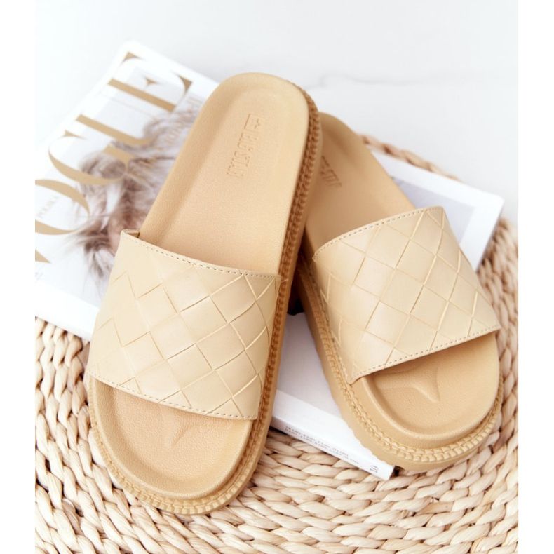 Damen Hausschuhe On the Big Star HH274689 Gelbe Plattform 1