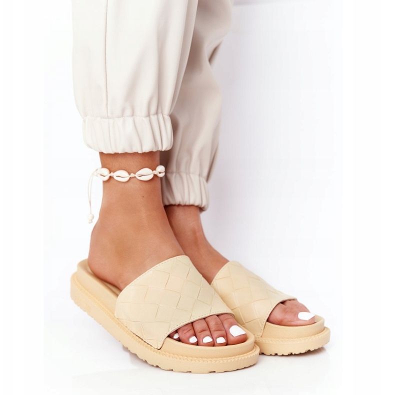 Damen Hausschuhe On the Big Star HH274689 Gelbe Plattform 2