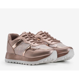 Champagner Turnschuhe Öko-Leder 2019-447 mehrfarbig golden 1