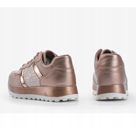 Champagner Turnschuhe Öko-Leder 2019-447 mehrfarbig golden 2