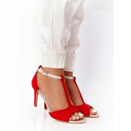 S.Barski Sandalen On Szpilce S. Bararski 280-58 Rot-Gold golden 1