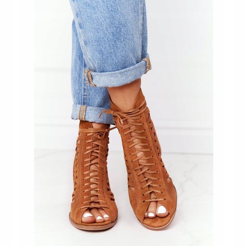 Wildleder Openwork Stiefel Maciejka Rot 04040-29 braun 1