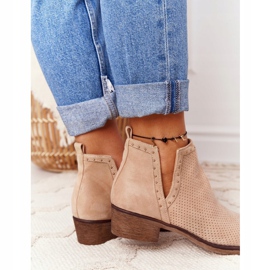 PS1 Durchbrochene Stiefel mit Ausschnitten Beige Clever braun 1