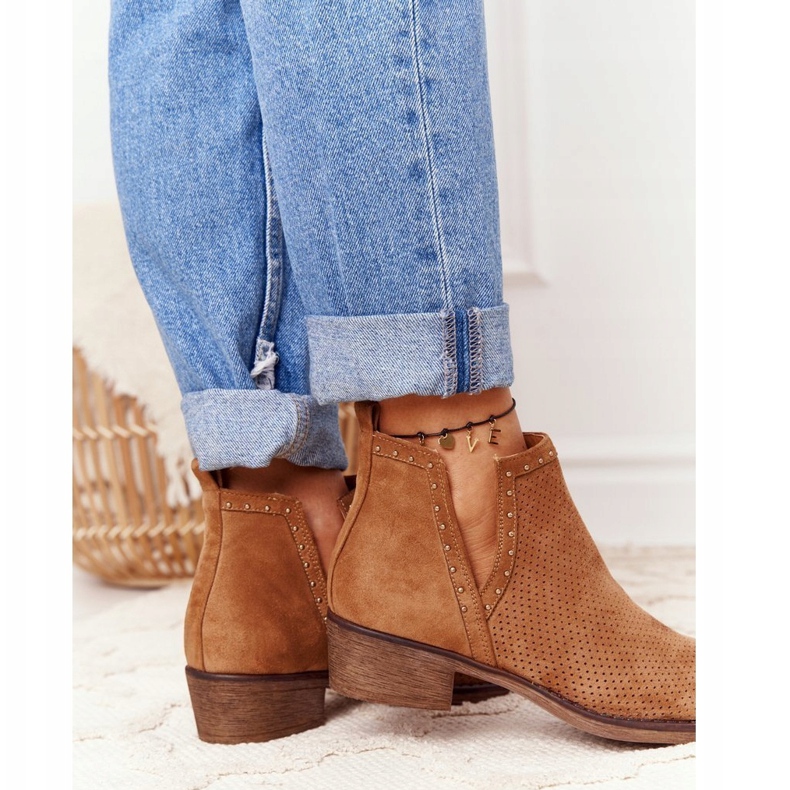 PS1 Durchbrochene Stiefel mit Cut-Outs, Camel Clever braun 2