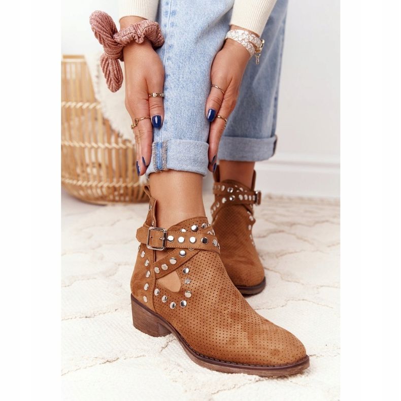 PS1 Durchbrochene Stiefel mit Jets Camel Dakota braun 1