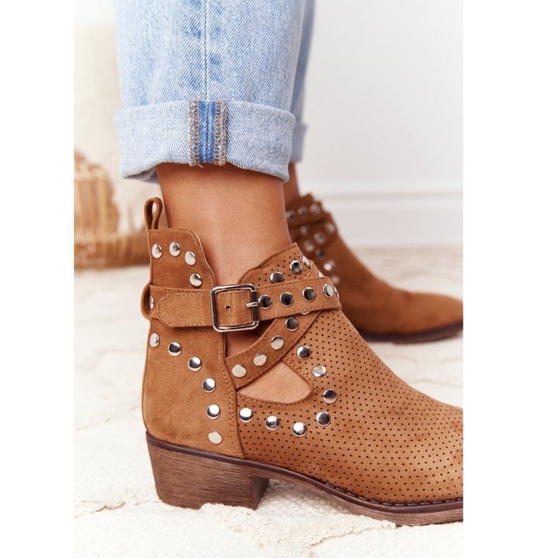 PS1 Durchbrochene Stiefel mit Jets Camel Dakota braun 2