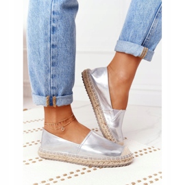Leder-Espadrilles auf geflochtener Sohle Big Star HH274504 Silber 1