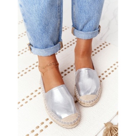 Leder-Espadrilles auf geflochtener Sohle Big Star HH274504 Silber 2