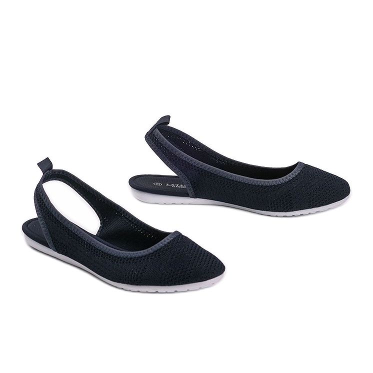 Frida marineblaue Lederballerinas 1