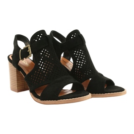 Evento Durchbrochene Damensandalen Schwarz 21SD35-3581 3