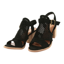 Evento Durchbrochene Damensandalen Schwarz 21SD35-3581 1