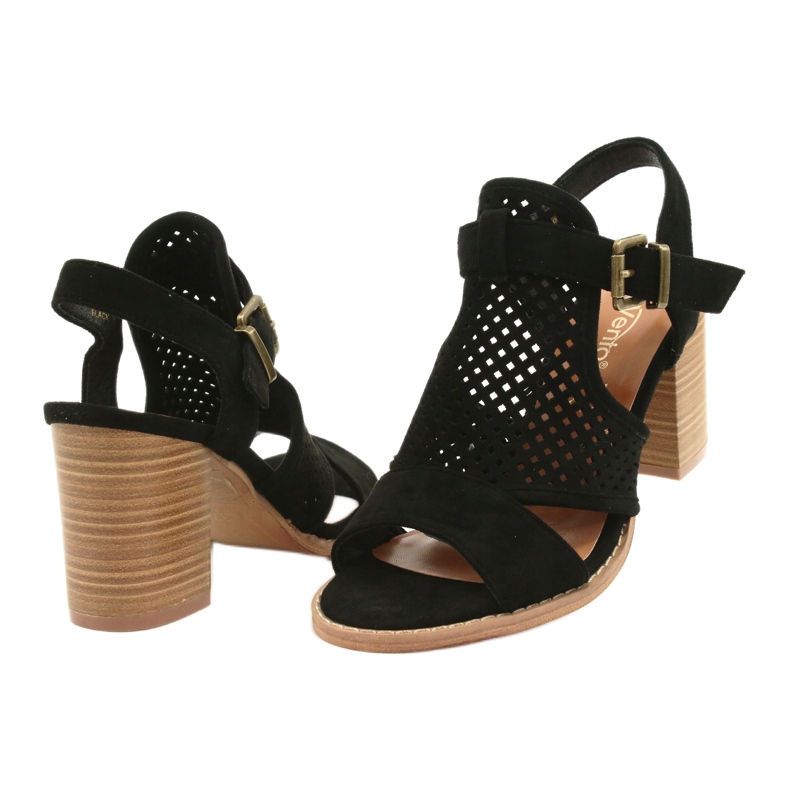 Evento Durchbrochene Damensandalen Schwarz 21SD35-3581 2