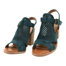 Evento Durchbrochene Sandalen Blau 21SD35-3581 grün 1