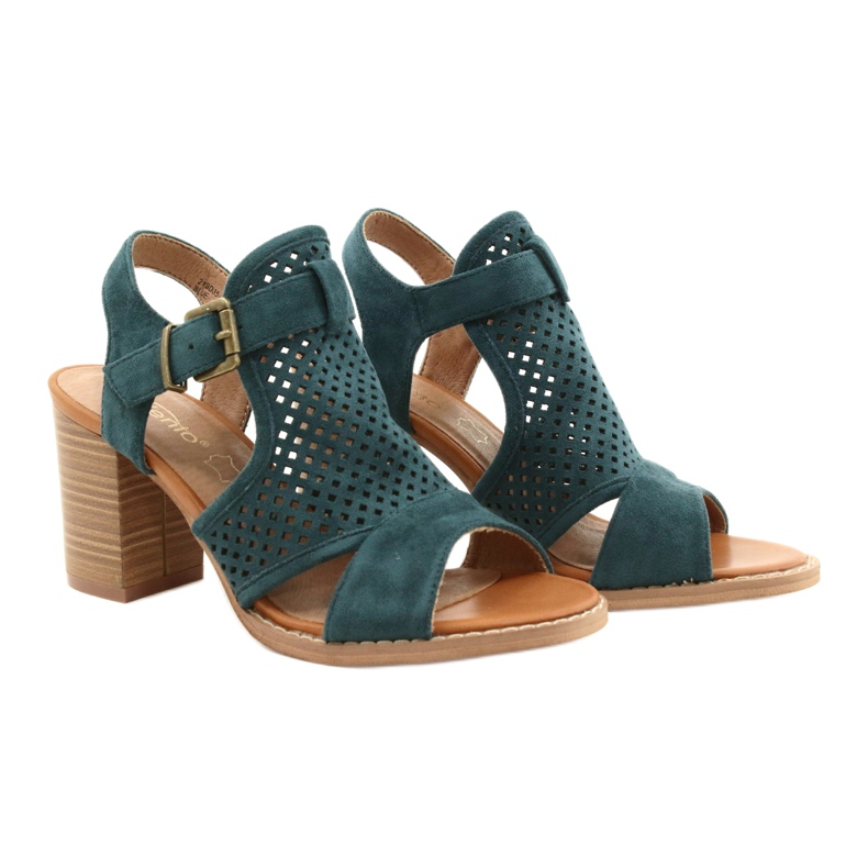 Evento Durchbrochene Sandalen Blau 21SD35-3581 grün 3