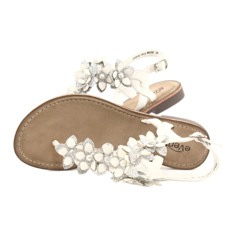 Evento Damensandalen mit Perle 20SD35-1811 weiß silber- 3