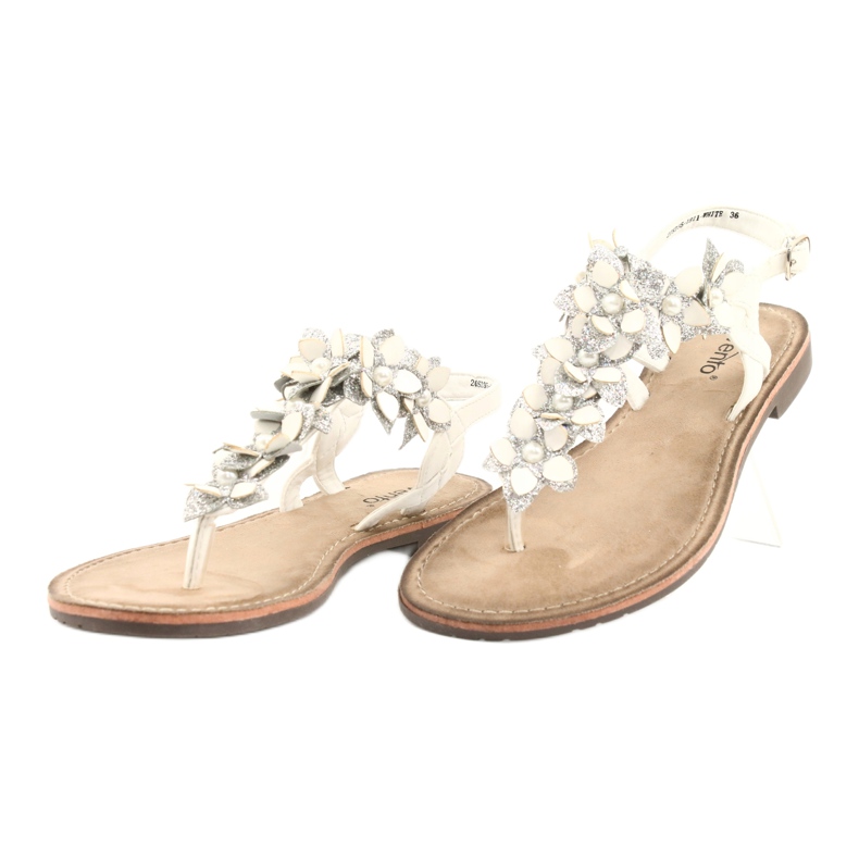 Evento Damensandalen mit Perle 20SD35-1811 weiß silber- 1