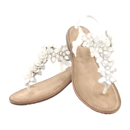 Evento Damensandalen mit Perle 20SD35-1811 weiß silber- 2