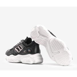 Schwarze Sneaker mit dicker Annette-Sohle 2