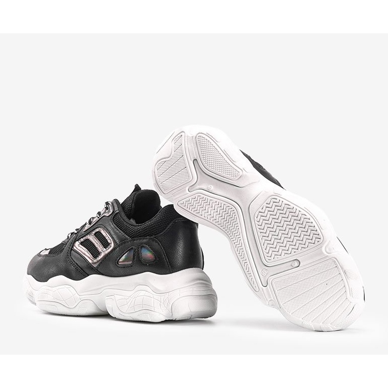 Schwarze Sneaker mit dicker Annette-Sohle 2