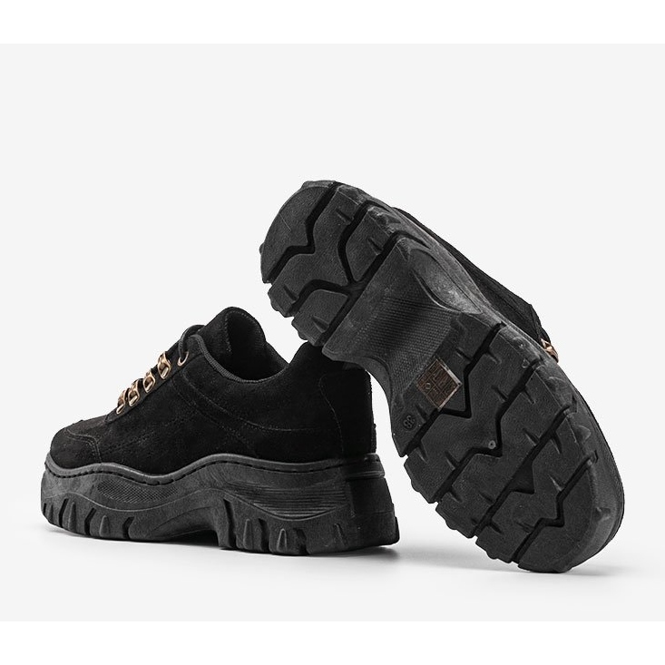 Schwarze Sneaker mit dicker Cecilia-Sohle 1