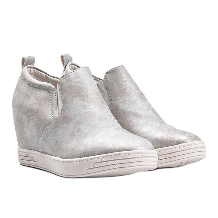 Weiß glänzende Jayla-Sneaker für Damen silber- 1