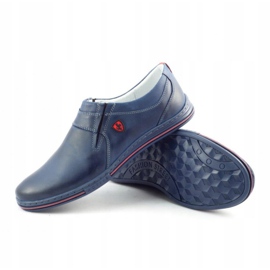 Polbut Herren Brogues Leder 362 Marineblau navy blau 3