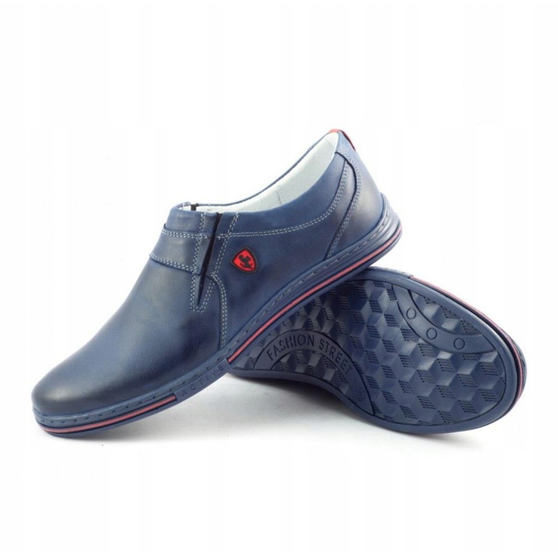Polbut Herren Brogues Leder 362 Marineblau navy blau 3