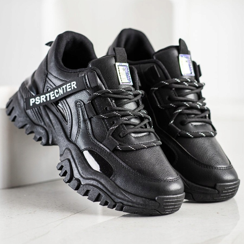 SHELOVET Frühlingsmode Sneakers schwarz 2