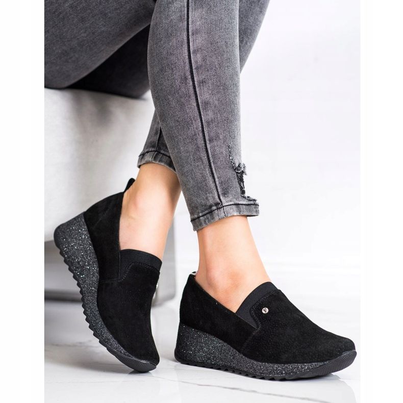 Filippo Brokatschuhe aus Leder schwarz 1