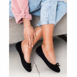 Clowse Klassische Ballerina aus Wildleder schwarz 1