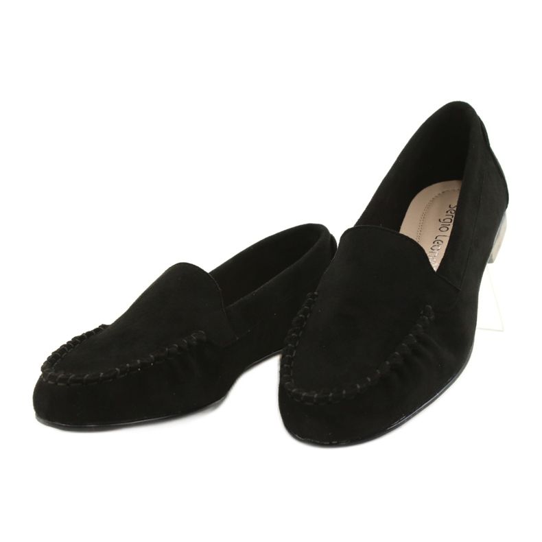 Sergio Leone Schwarze Wildleder-Loafer für Damen MK722 2