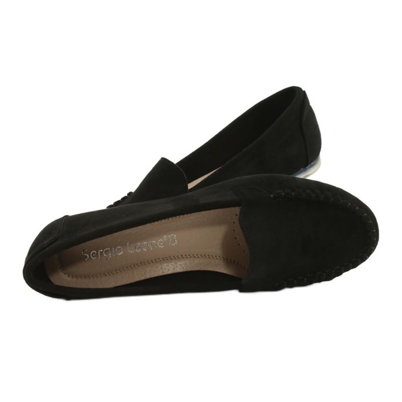 Sergio Leone Schwarze Wildleder-Loafer für Damen MK722 5