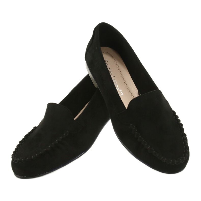Sergio Leone Schwarze Wildleder-Loafer für Damen MK722 4