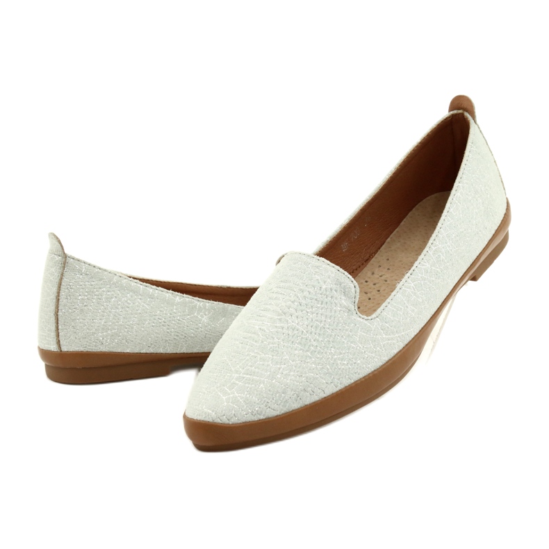 Sergio Leone silbergraue Ballerinas MK700 2