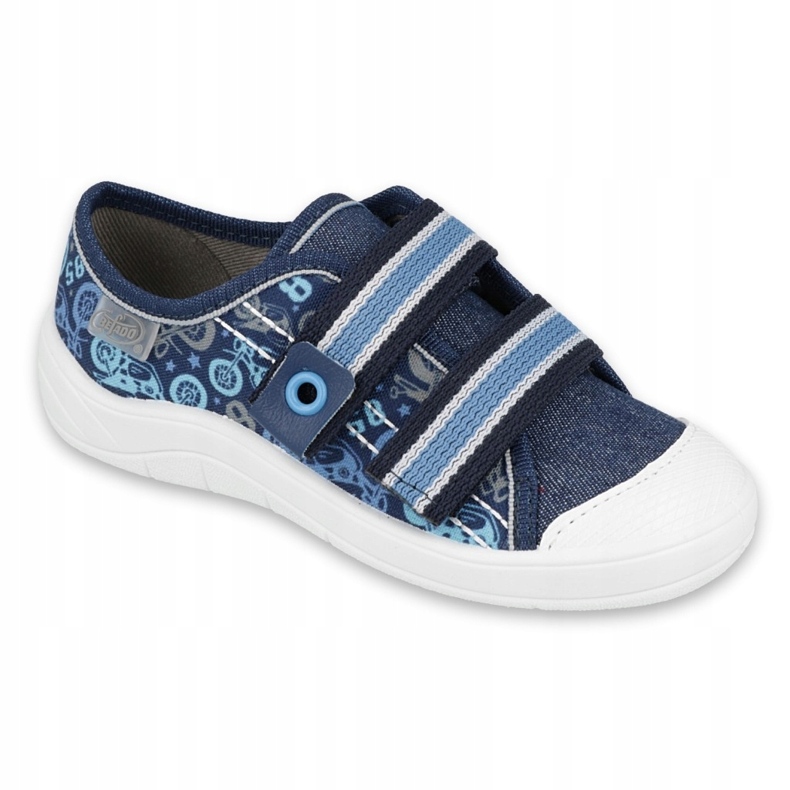 Befado Kinderschuhe 672X073 navy blau blau grau 1