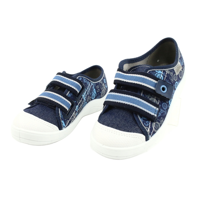 Befado Kinderschuhe 672X073 navy blau blau grau 3