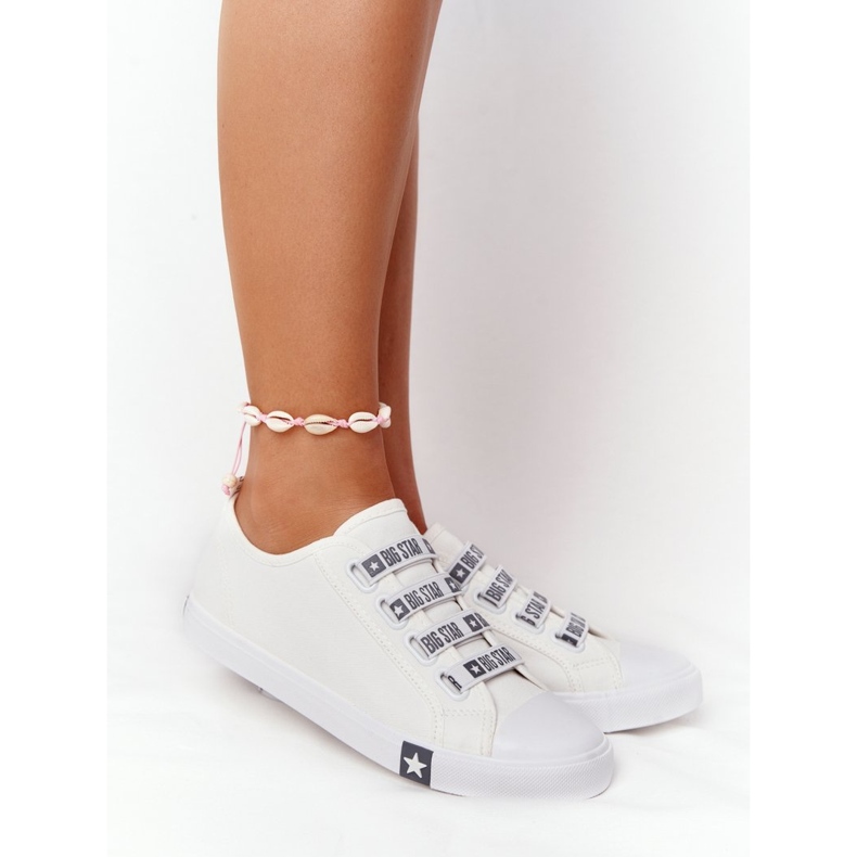 Damen Sneaker Big Star HH274094 Weiß mit Bündchen 2