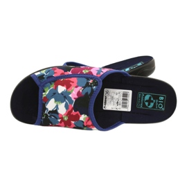 Damenhausschuhe mit Blumen Adanex 23000 rot marineblau rosa grün 4