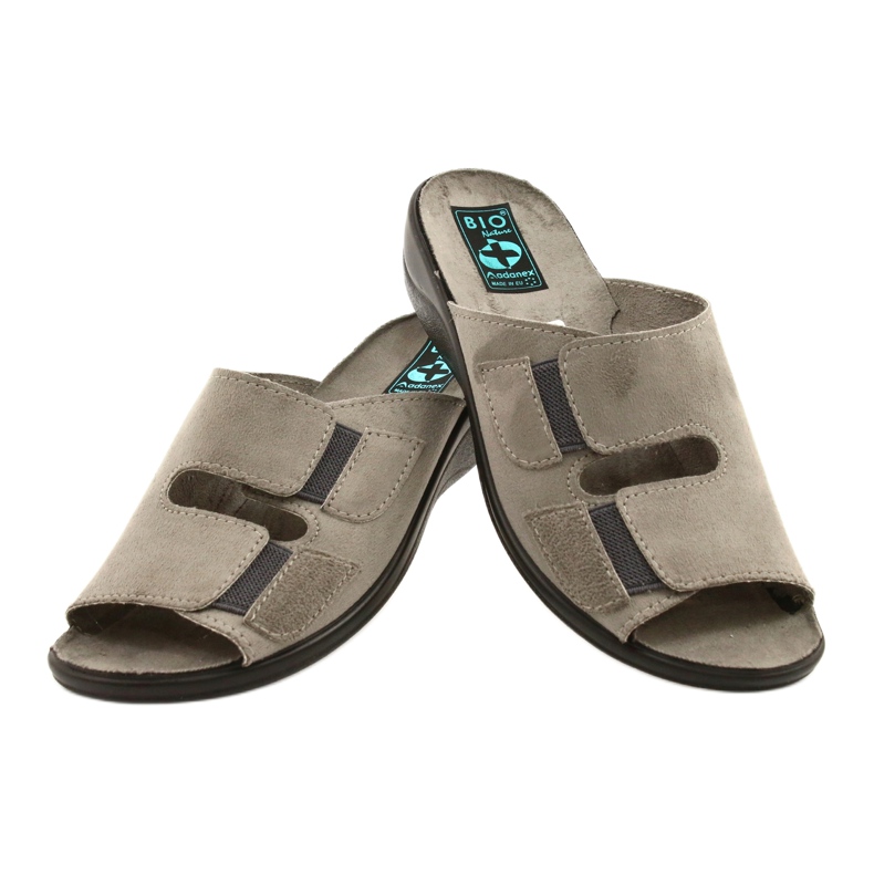 Adanex Damen Hausschuhe BIO Nature 26025 grau 3