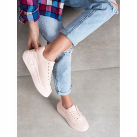 SHELOVET Stylische Sneakers aus Öko-Leder rosa 1