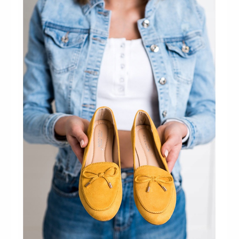 Abloom Wildleder-Lords mit Schleife gelb 2